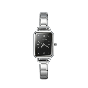 Como Watch Silver – Black Dial Edition