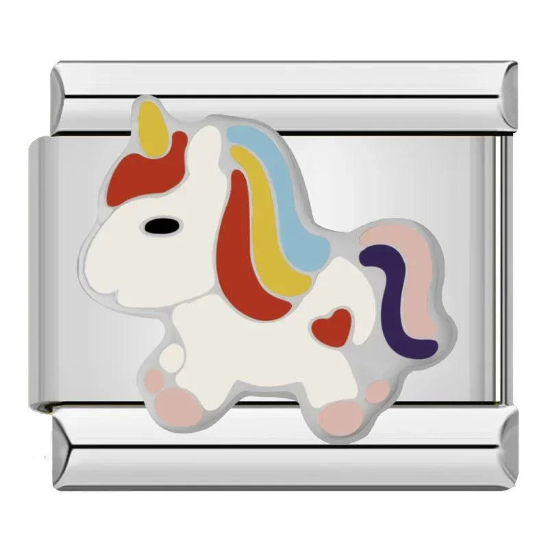 Unicorn, on Silver - Charms Official