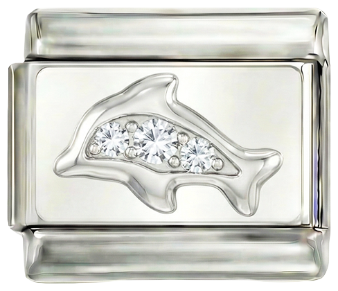 Dolphin Bling Silver