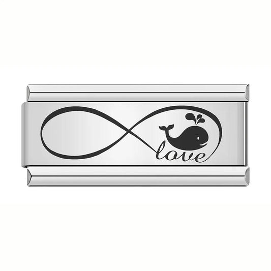 Infinity Love with Whale, on Silver - Charms Official
