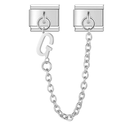 Letter G, Double Linked Charms, on Silver - Charms Official