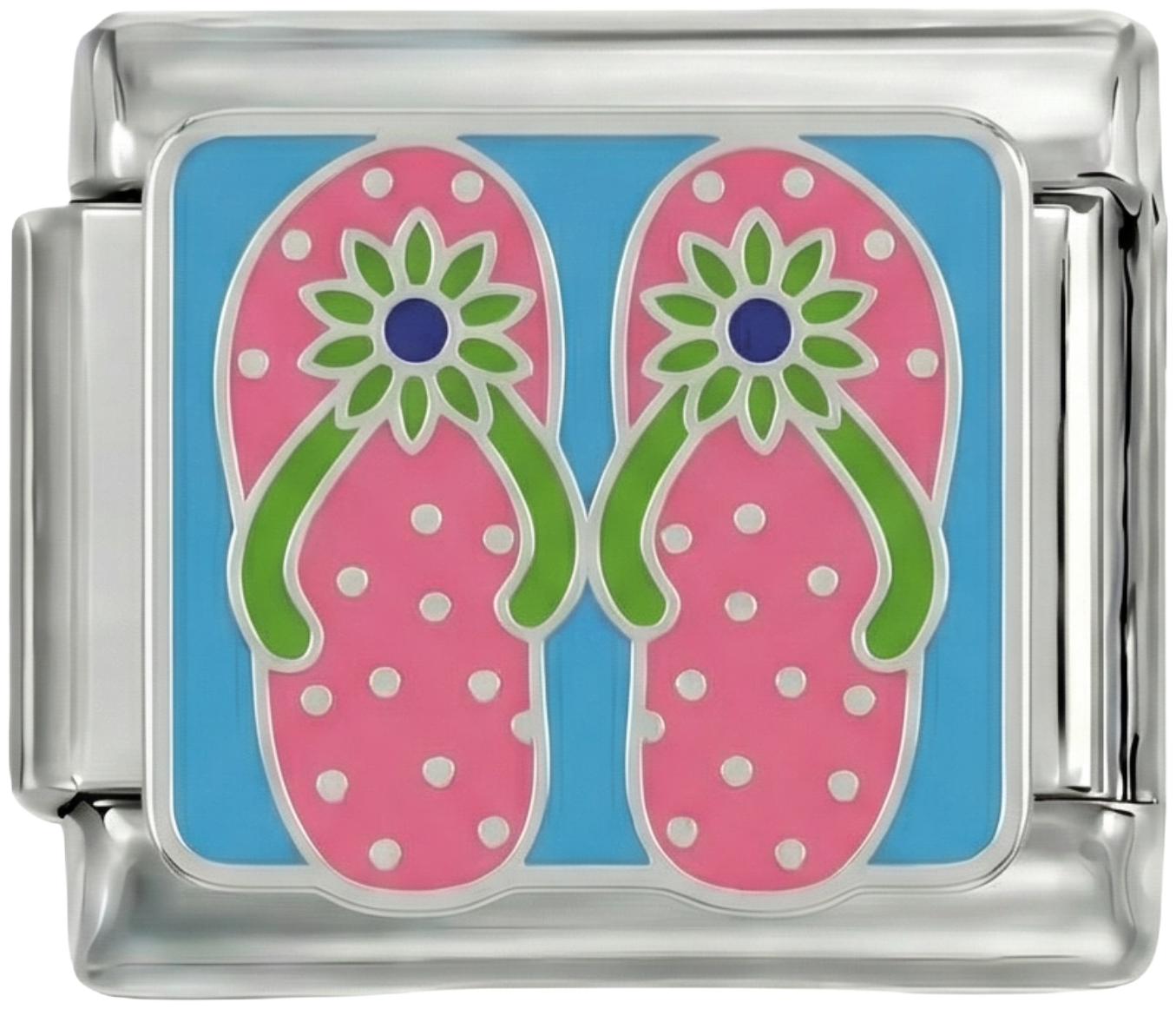 Pink Beach Flip Flop, on Silver - pink-beach-flip-flop-on-silver.png